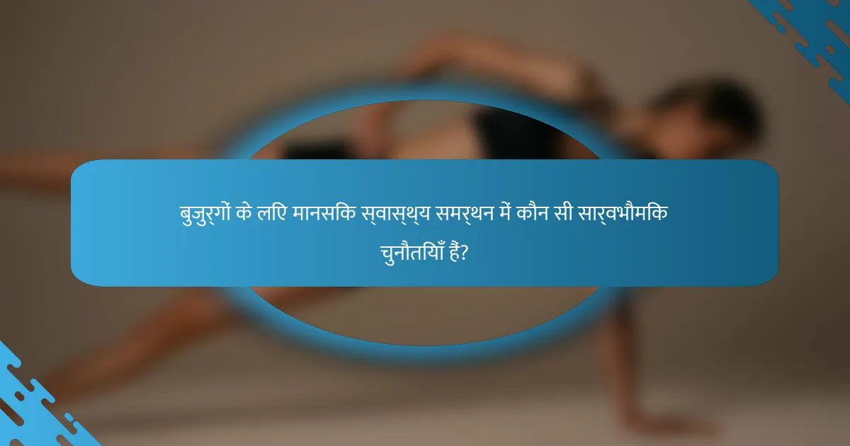 बुजुर्गों के लिए मानसिक स्वास्थ्य समर्थन में कौन सी सार्वभौमिक चुनौतियाँ हैं?